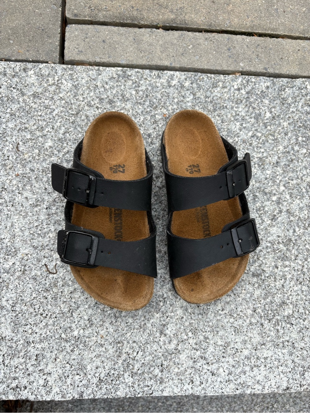 Birkenstock Kids Black Dual-Strap Slide Sandals